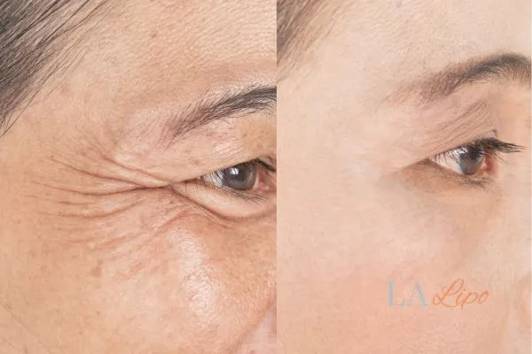 Before and after results of woman - HI-fu wrinkles reduction treatment Nuneaton